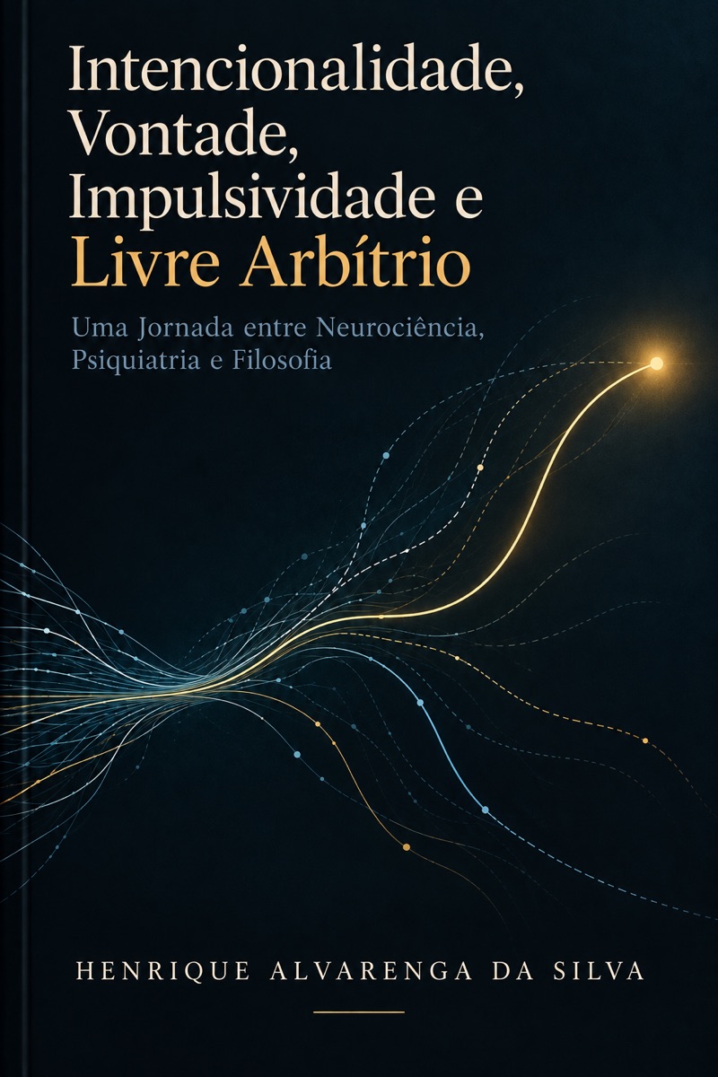 Capa do livro: título em serifa clara sobre fundo azul-escuro, com linhas finas que convergem e se ramificam; uma delas, dourada, termina num ponto luminoso.